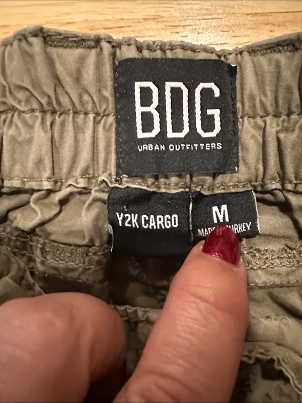 BDG Y2K Low Rise Baggy Cargo Pants Olive Khaki Size M - Image 10