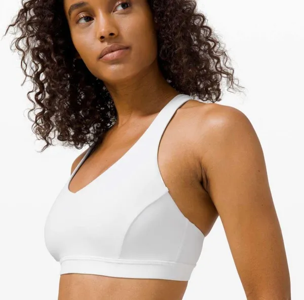 Lululemon White Arise Light Support Racerback Athletic Workout Sports Bra - Image 3