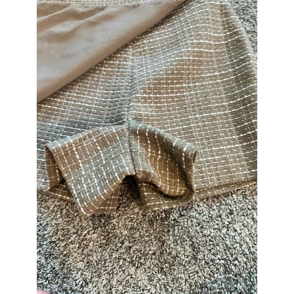 French Connection Effie‎ Tweed Mini Skort Camel Tan White Wrap Front Size 4 US - Image 6