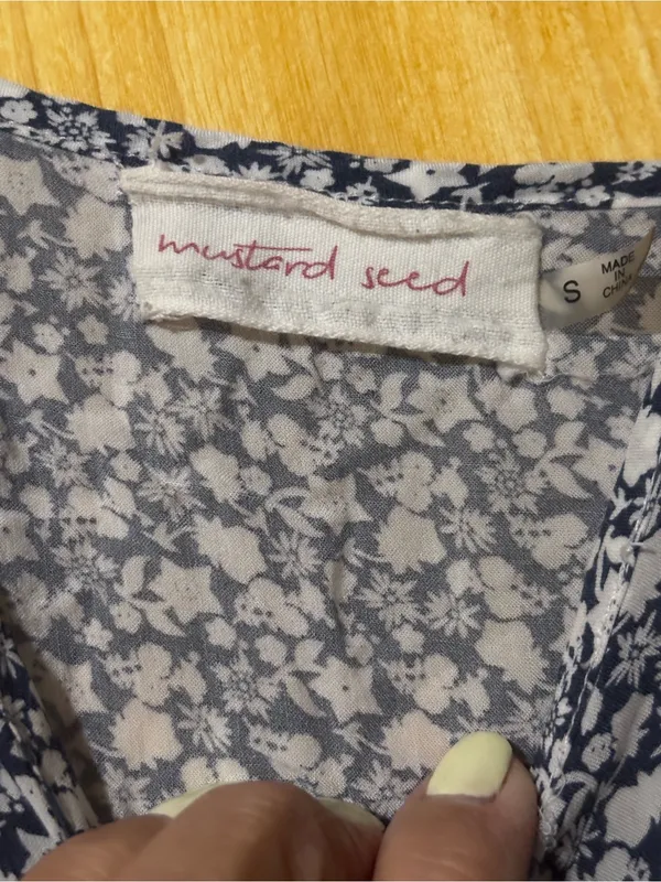 Mustard Seed Floral Handkerchief Hem Jumpsuit /Romper Size S‎ - Image 7