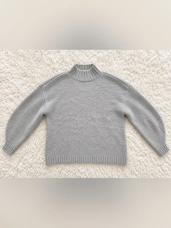 PISTOLA Carlen Alpaca Mock Neck Sweater – Light Heather Grey – M - Image 4