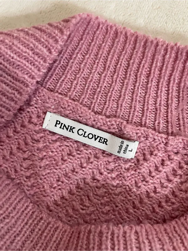 Pink Clover NWT Soft Chevron Knit Mock Neck Sweater - Pink Size L - Image 6