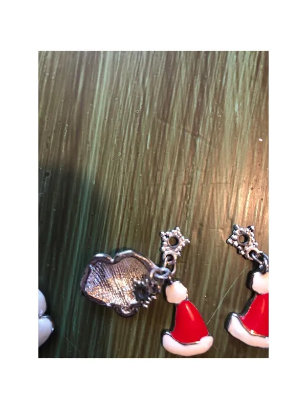 Avon Vintage Christmas Charm Bracelet Pieces Santas and Snowman - Image 5
