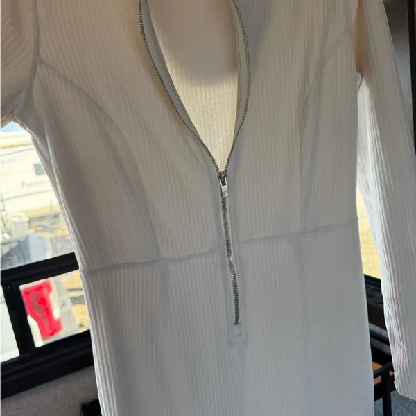 Fabletics White Ribbed Jumpsuit size Small - Image 2