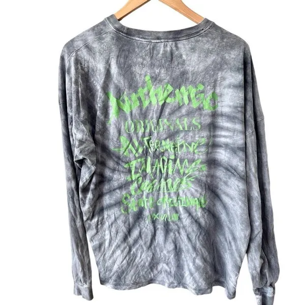 Urban Outfitters grey long sleeved authentic tie dye shirt - Image 2