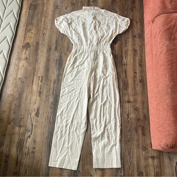 Universal Threads Womens Short Sleeve Ivory Linen Blend Jumpsuit Size 4 NWT - Image 7