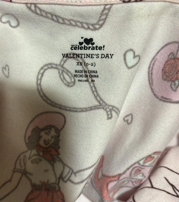 Boutique Cowgirl Shortie Pajamas Pink Sz XS Button Top Pull On Drawstring Short - Image 4