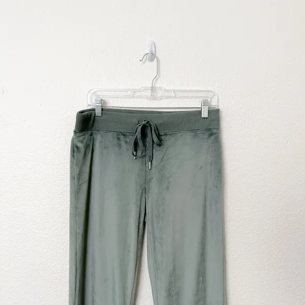 [Aerie] Green Royal Palm Dreamy Velour Low Rise Wide Leg Sweatpants Sz Medium M - Image 5