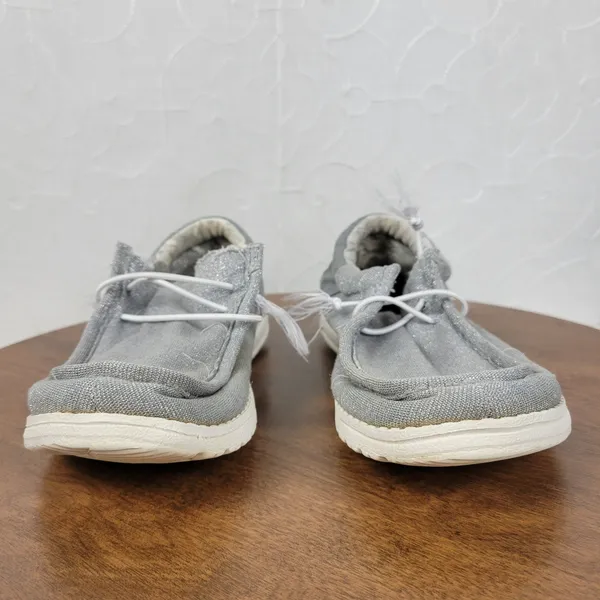 Hey Dude Womens Wally Shoes‎ 7 Sparkling Grey Lace Up Light-Weight Flat Loafers - Image 7