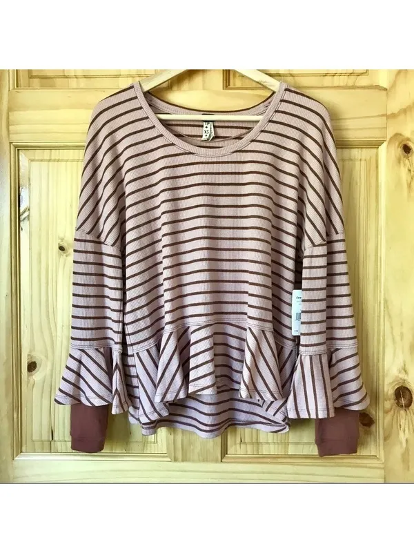 Free People We The Free Thermal Ruffled Top Size XS - Image 2