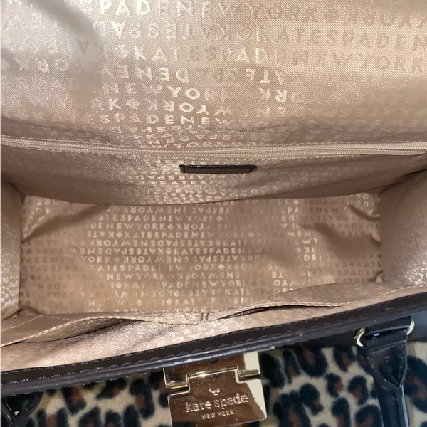 kate spade new york black leather shoulder bag with gold hardware - Image 7