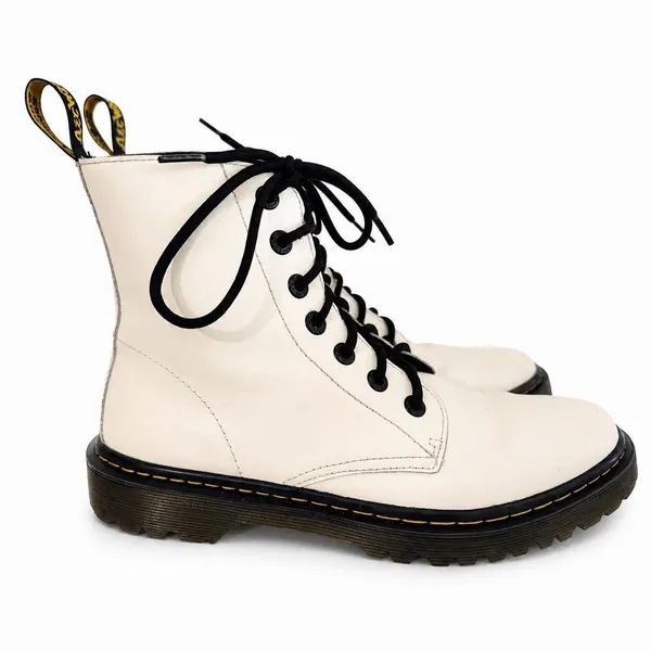 Dr Martens Luana White Leather AirWair Combat Boots Women's US 10 - Image 3