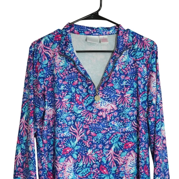 Stella Parker Size Small UPF Longsleeve Bright Vibrant Floral Coastal Golf Gear - Image 2