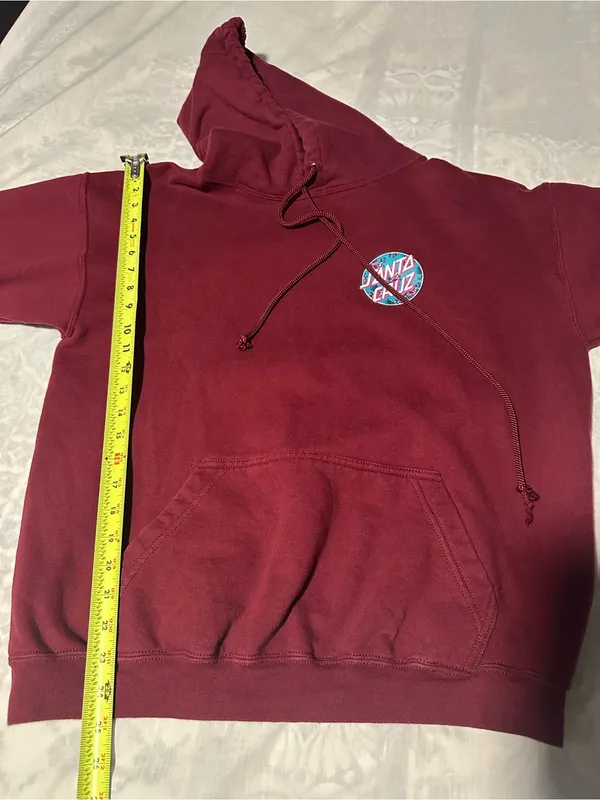 Santa Cruz Skateboards Burgundy Crewneck Hoodie with Logo Patch - Image 9