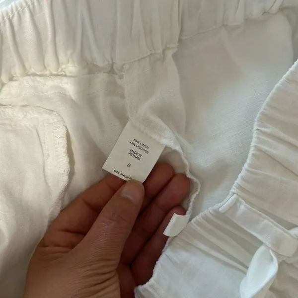 SOHO White Linen Blend Casual Boyfriend Pants - Image 7