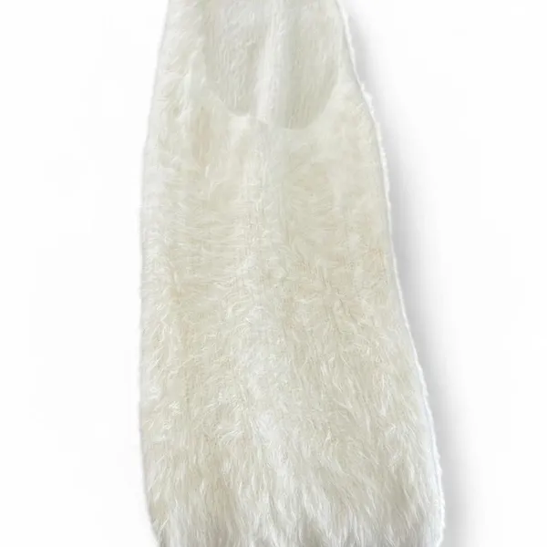 Zara white fuzzy sleeveless mini dress with a soft shaggy faux-fur Size S/XS - Image 5