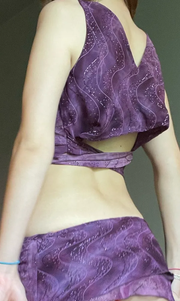 handmade two piece purple set Size XS - Image 4