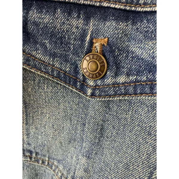 NEW Express Women's Denim Vest Size Small Utility Style Belted Blue Jean Jacket - Image 7