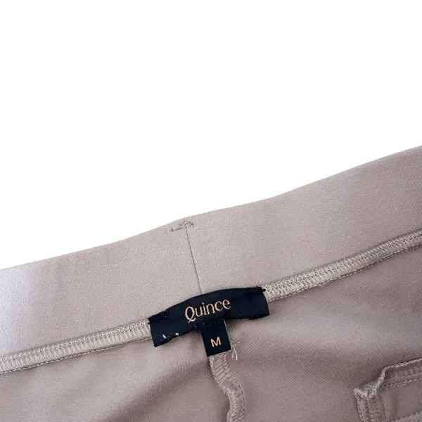 Quince Tan Ultra Stretch Ponte Straight Leg Pants Sz M - Image 2