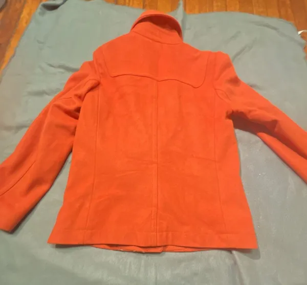 Gap Orange Wool Blend Toggle Pea Coat Jacket Women's Medium - Image 6