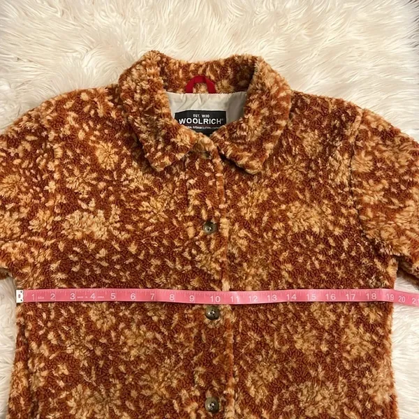 Woolrich circa 2010s textured sherpa fleece button front jacket lined 15458 S - Image 6