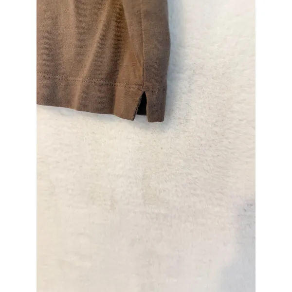 GAP Women Medium Brown Organic Cotton Boat Neck Long Sleeve Relaxed Cropped Top - Image 12