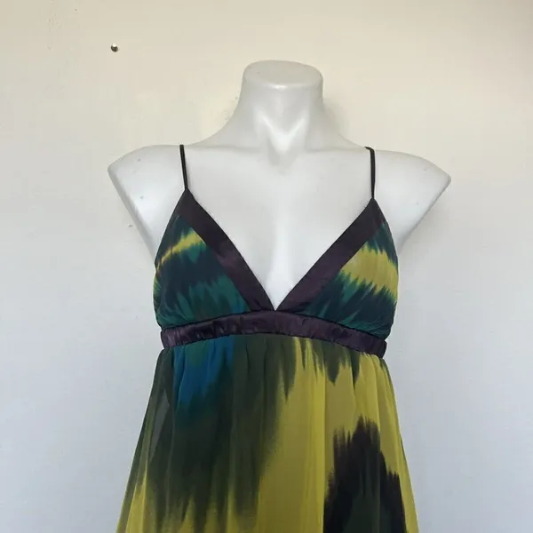 Forever 21 chiffon mini Dress criss cross tie back backless purple yellow MEDIUM - Image 7
