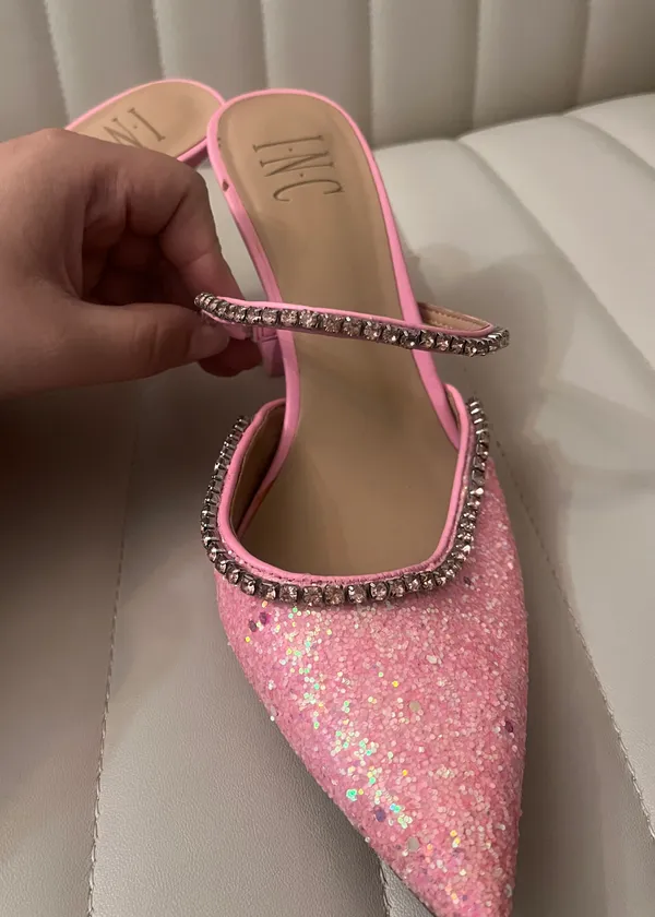 International Concepts Sparkly Pink Pointy Heels Rhinestones Barbie birthday heels Valentine’s Day shabby chic - Image 7
