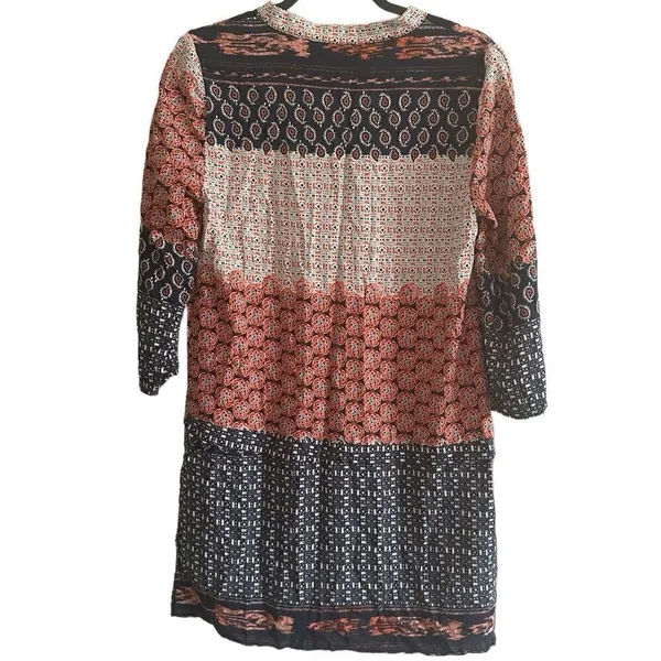 Zara Basic Moroccan Printed Blue/ orange pattern Tunic Dress Size Small - Image 5