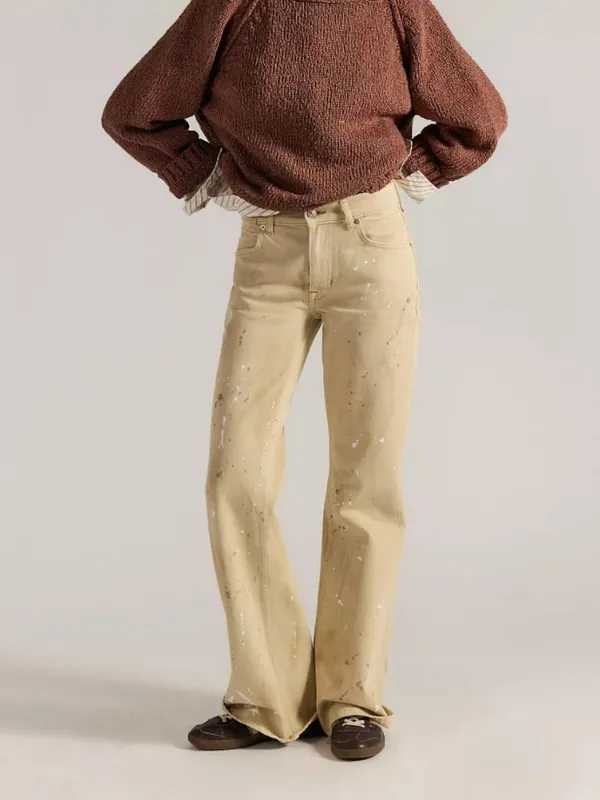 NWT Free People West Coast Relaxed Flare Jeans in Antique Ecru - Image 2