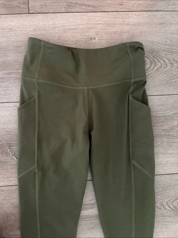 Figs Olive Green High-Rise Performance Leggings - Image 2