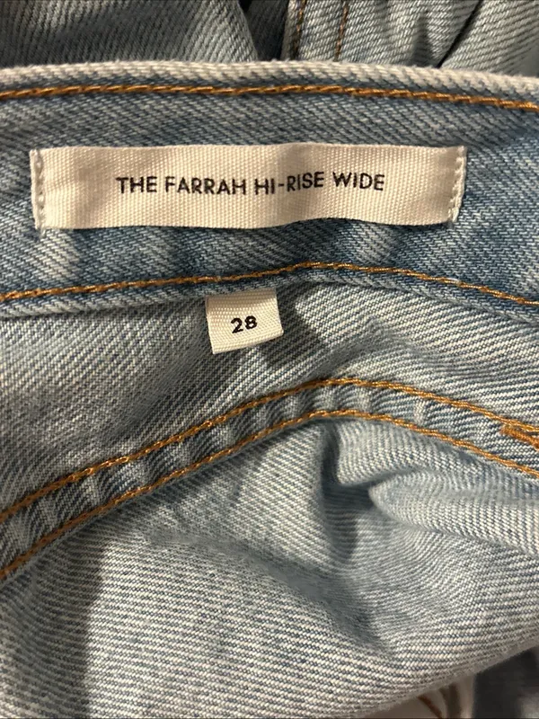 Aritzia Denim Forum Women’s Farrah Hi-Rise Wide Leg Jeans Size 28 Light Wash EUC - Image 3