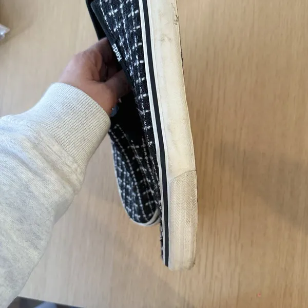 Keds Double Decker Tweed Slip-On Fashion Sneaker Metallic Black Women US 7 - Image 4