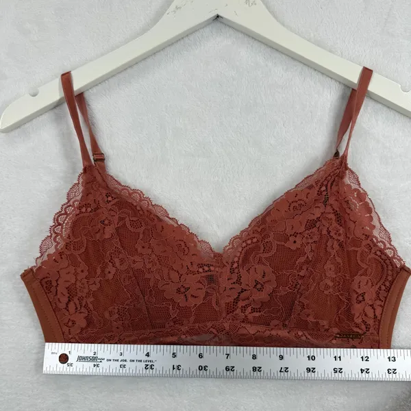 Danskin Womens Lace Bralette Rust Orange Adjustable Straps estimated Size Small‎ - Image 4
