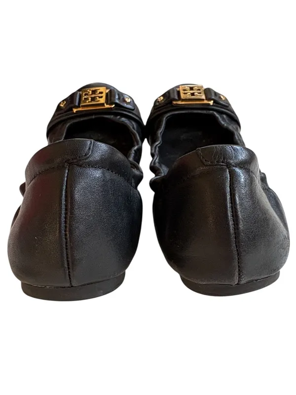 Tory Burch Leather Ambrose Ballet Flats Black Size 7 - Image 5