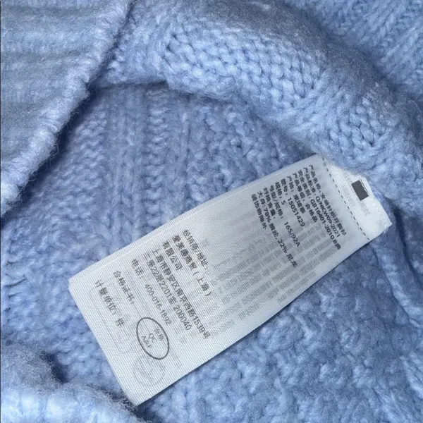 NEW Abercrombie & Fitch Cable Chunky Knit Smoke Blue Women's Cardigan Small - Image 5