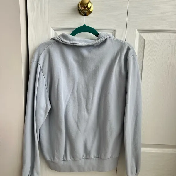 Brandy Melville Light Gray Quarter-Zip Sweater - Image 3