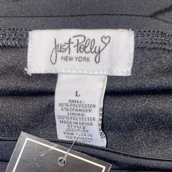 NWT!! Just Polly New York Sexy Strapless Black Mini Dress Size Large Y2K - Image 7