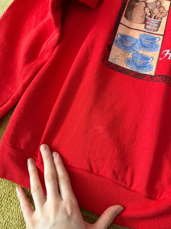 Vintage Retro Handmade in the USA Teddy Bear Coquette Girl Crewneck Sweatshirt - Image 3
