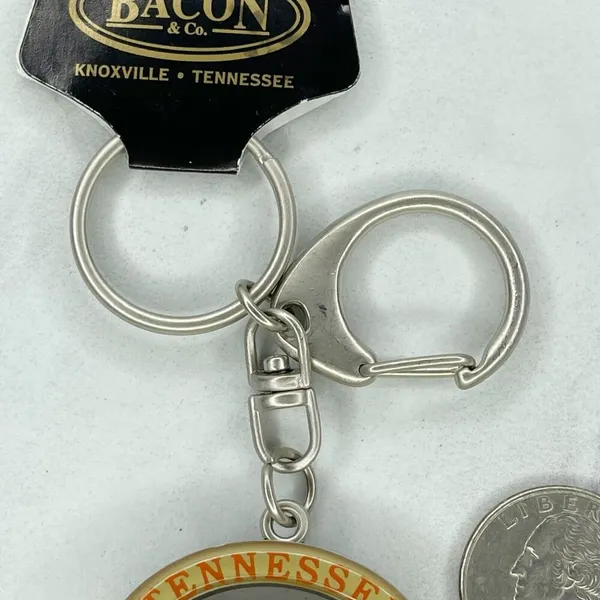 Bacon & Co Tennessee Volunteers Spinning Football Keychain Keyring - Image 7