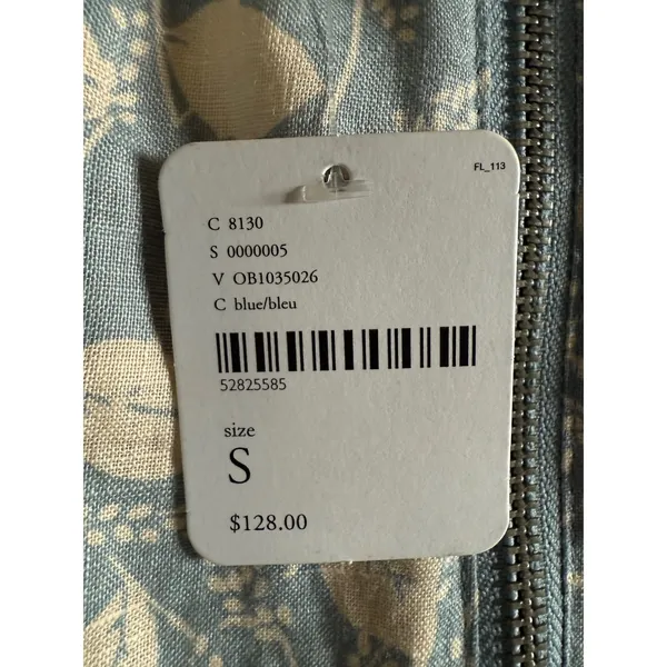 Free People Womens Small Blue Floral‎ Print 3/4 Sleeve Mini Dress - Image 4