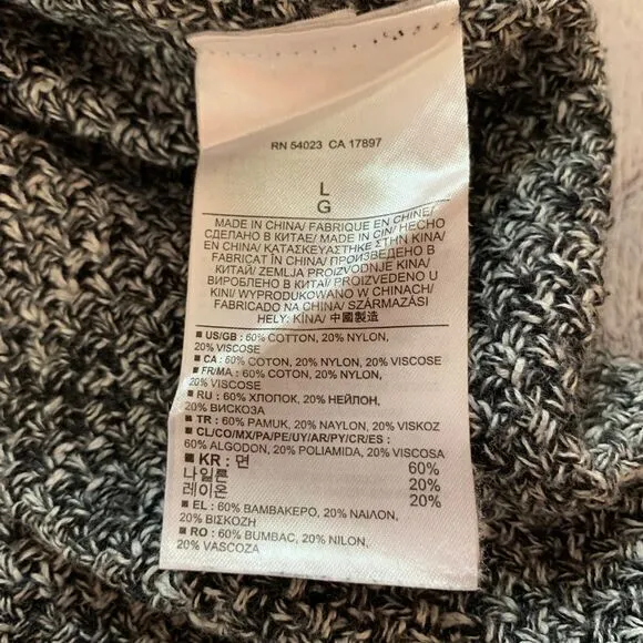 Banana Republic Gray Marled Knit Sweater with Side Zippers Long Sleeve Size L‎ - Image 6