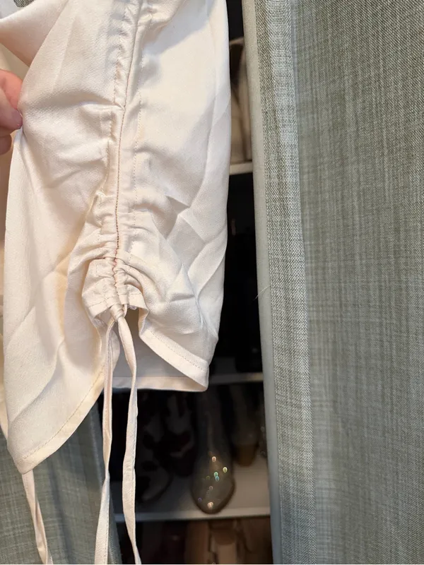 Petal & Pup Satin Cowl Neck Tank in Cream - Image 3