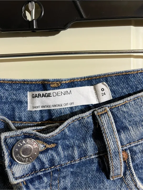 Garage Blue Distressed Denim Cutoff Shorts - Image 3
