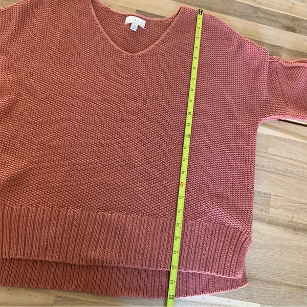 Lucky Brand Brick Red V-Neck Pullover Sweater L - Image 4