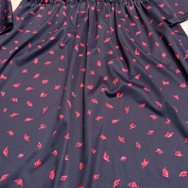 Vintage 70s Lucky Winner‎ Floral Print Long Sleeve Midi Dress Retro Medium M - Image 7