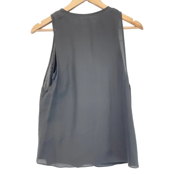 Rebecca Taylor Studded Silk Sleeveless Top Women Size 2 Chic Goth‎ Edgy Urban - Image 4
