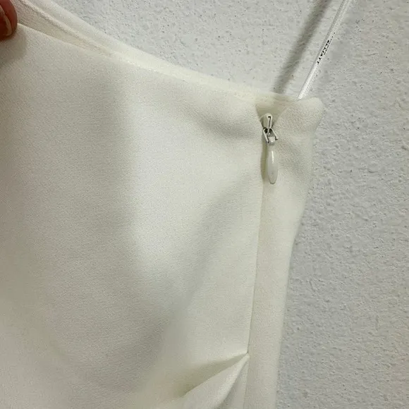 Elliatt White One Shoulder Midi Dress‎ Ruched Cocktail Party Dress Size S Bridal - Image 3