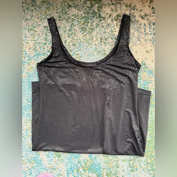 Vintage Y2K Hypnotik black disco mirror sleeveless mini tank dress, size large - Image 2