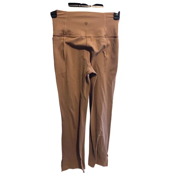 Athleta Transcend Stash Crop Straight Leg Brown Leggings. Size Small - Image 2